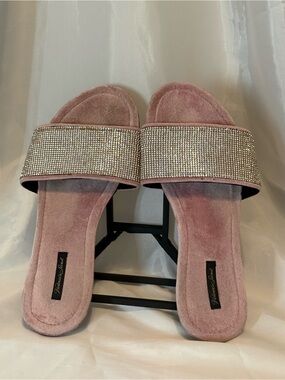 Victoria's Secret Pink Crystal-Trim Slide Sandals